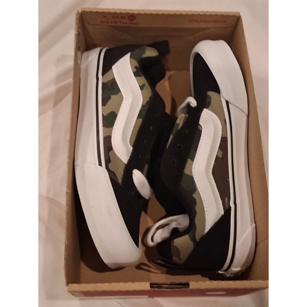 Vans Off The Wall Kids Camo Skate Sneakers with White Side Stripe
